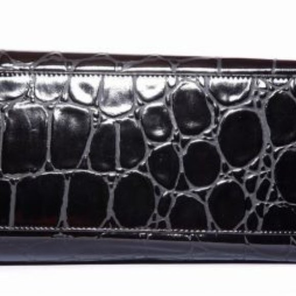 Tima Black Crocodile Italian Leather HandBag - Picture 5 of 7